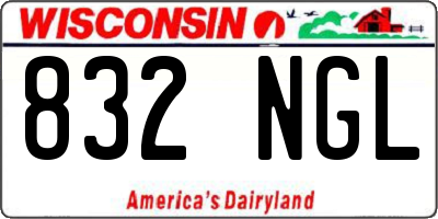 WI license plate 832NGL