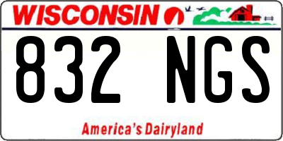 WI license plate 832NGS