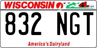 WI license plate 832NGT