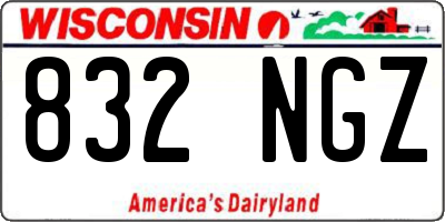 WI license plate 832NGZ