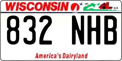 WI license plate 832NHB