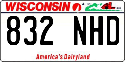 WI license plate 832NHD