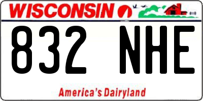 WI license plate 832NHE