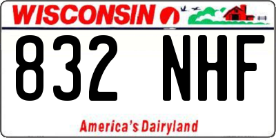 WI license plate 832NHF