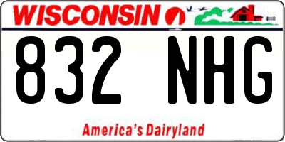 WI license plate 832NHG