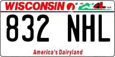 WI license plate 832NHL