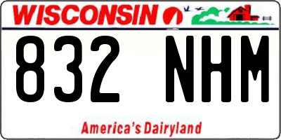 WI license plate 832NHM