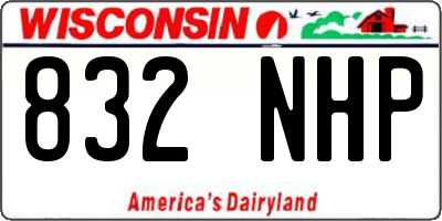 WI license plate 832NHP