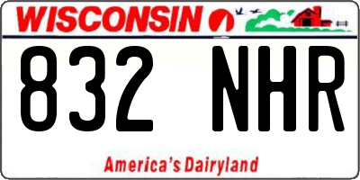 WI license plate 832NHR