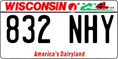 WI license plate 832NHY