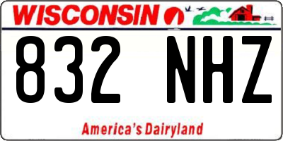 WI license plate 832NHZ