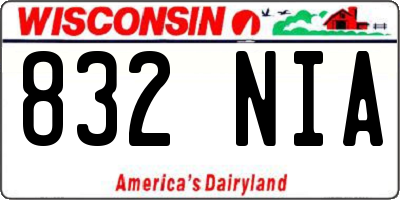WI license plate 832NIA