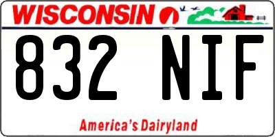 WI license plate 832NIF