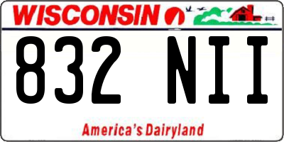 WI license plate 832NII