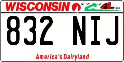 WI license plate 832NIJ