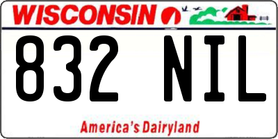 WI license plate 832NIL