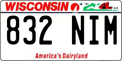 WI license plate 832NIM