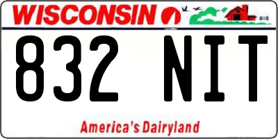 WI license plate 832NIT