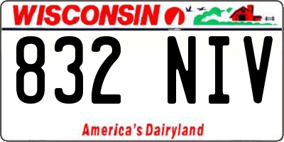 WI license plate 832NIV