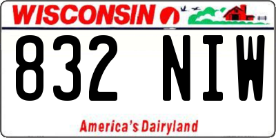 WI license plate 832NIW