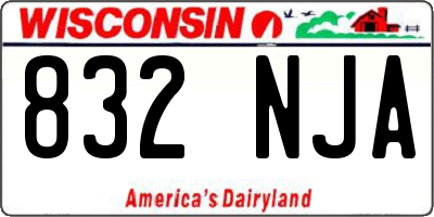 WI license plate 832NJA