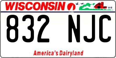WI license plate 832NJC