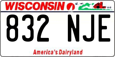 WI license plate 832NJE