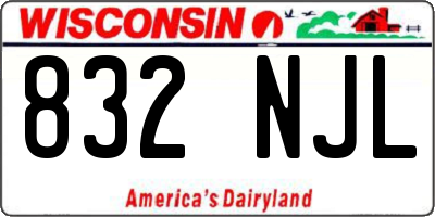 WI license plate 832NJL