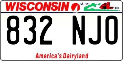 WI license plate 832NJO