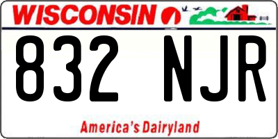WI license plate 832NJR