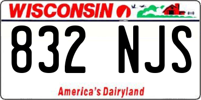 WI license plate 832NJS