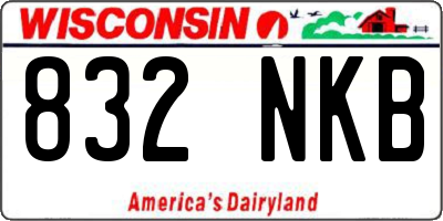 WI license plate 832NKB