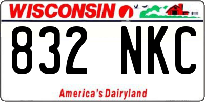 WI license plate 832NKC