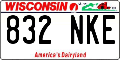 WI license plate 832NKE