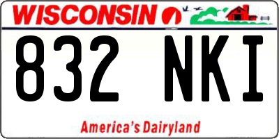WI license plate 832NKI