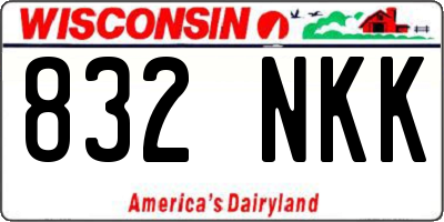 WI license plate 832NKK