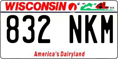 WI license plate 832NKM