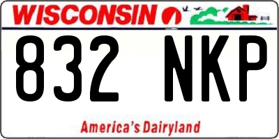 WI license plate 832NKP