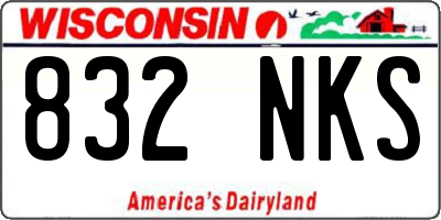 WI license plate 832NKS