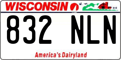 WI license plate 832NLN
