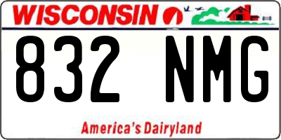 WI license plate 832NMG
