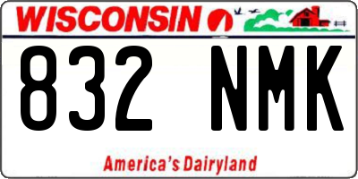 WI license plate 832NMK