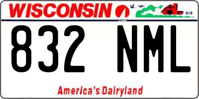 WI license plate 832NML