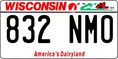 WI license plate 832NMO