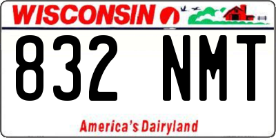 WI license plate 832NMT