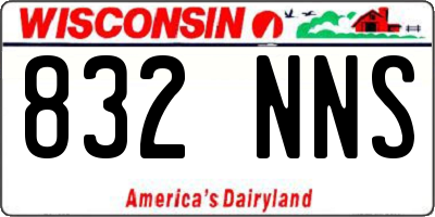 WI license plate 832NNS