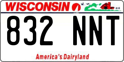 WI license plate 832NNT