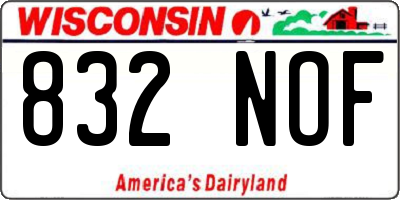 WI license plate 832NOF