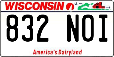 WI license plate 832NOI