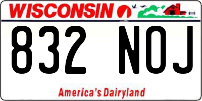 WI license plate 832NOJ